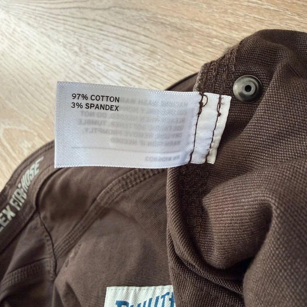 Duluth Trading Flex Fire Hose Pants Mens 40x30 Brown Slim Fit 5-Pocket Workwear